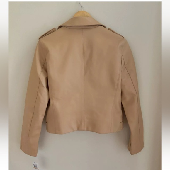 Blank NYC Butterscotch Faux Leather Cropped Moto Jacket NWT Size Small - Picture 7 of 13